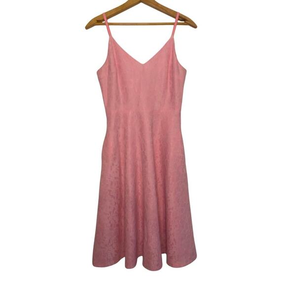 Lulus Pink Floral V Neck Tank Fit and Flare Dress Y2K Formal Wedding Gown Small - Picture 1 of 13